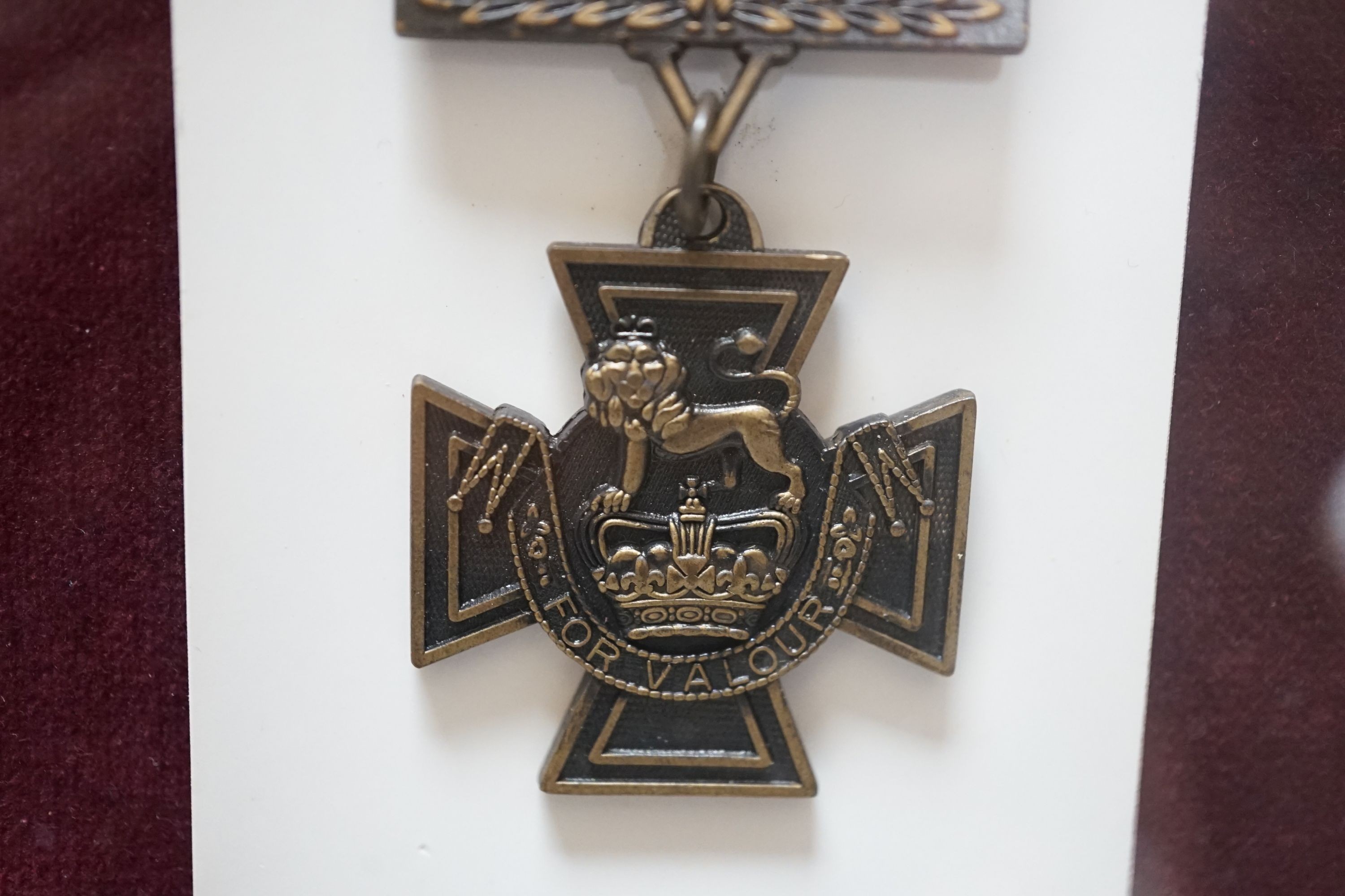 Framed replica Victoria Cross medal